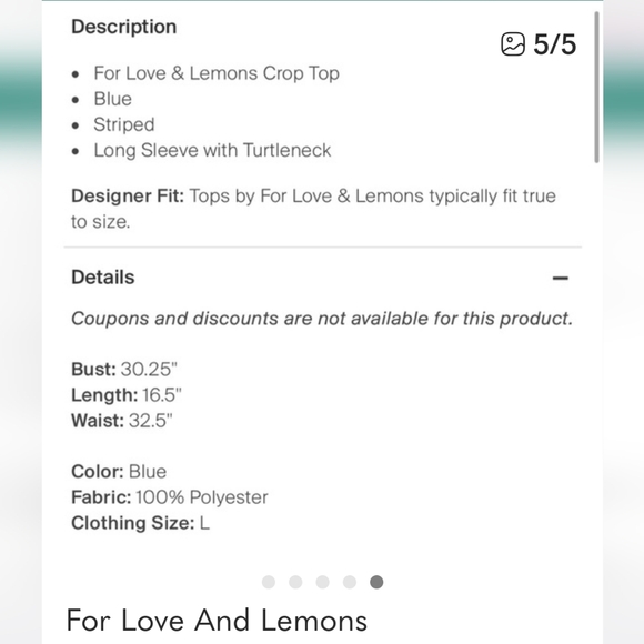 For Love And Lemons Sky Blue and Soft Pink Turtleneck Sweater - Picture 4 of 4